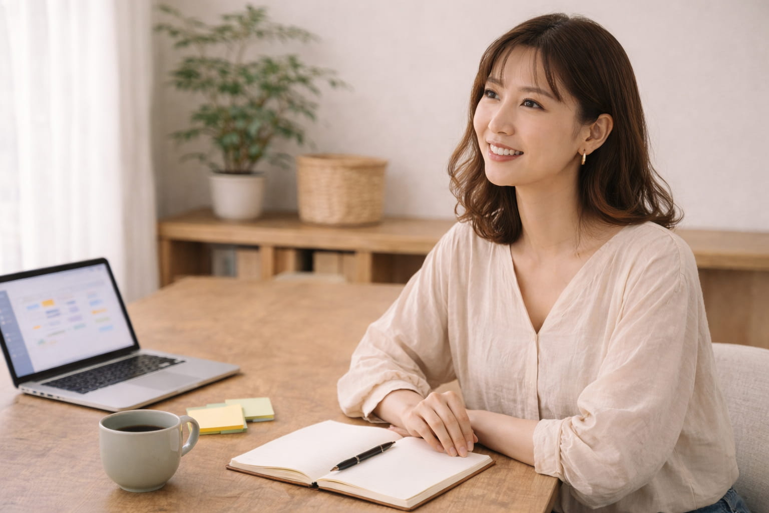 相談しやすさと信頼感が伝わる、やわらかな仕事空間のイメージ